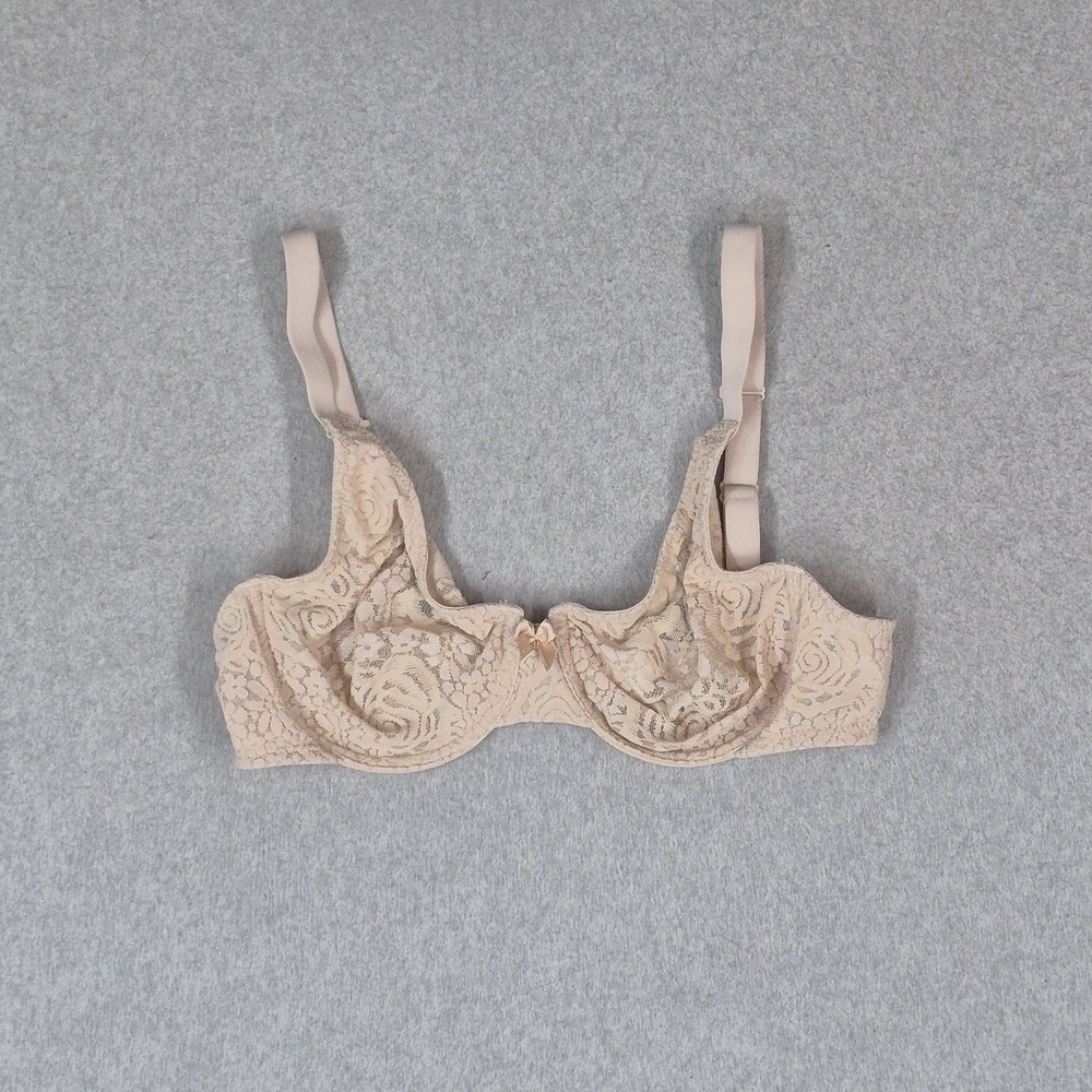 Wacoal Women Bra 36C Beige Floral Adjustable Strap Underwired Lace